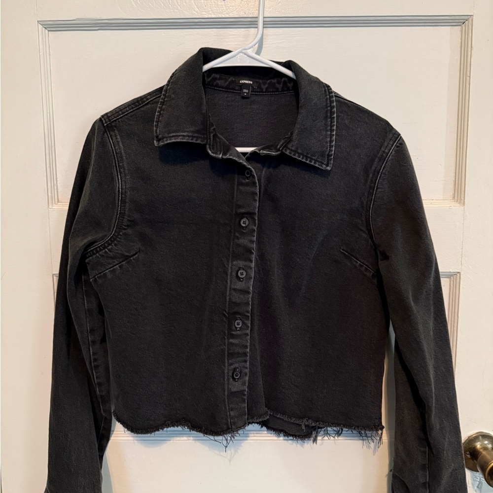 Express Stylish Black Denim Jacket